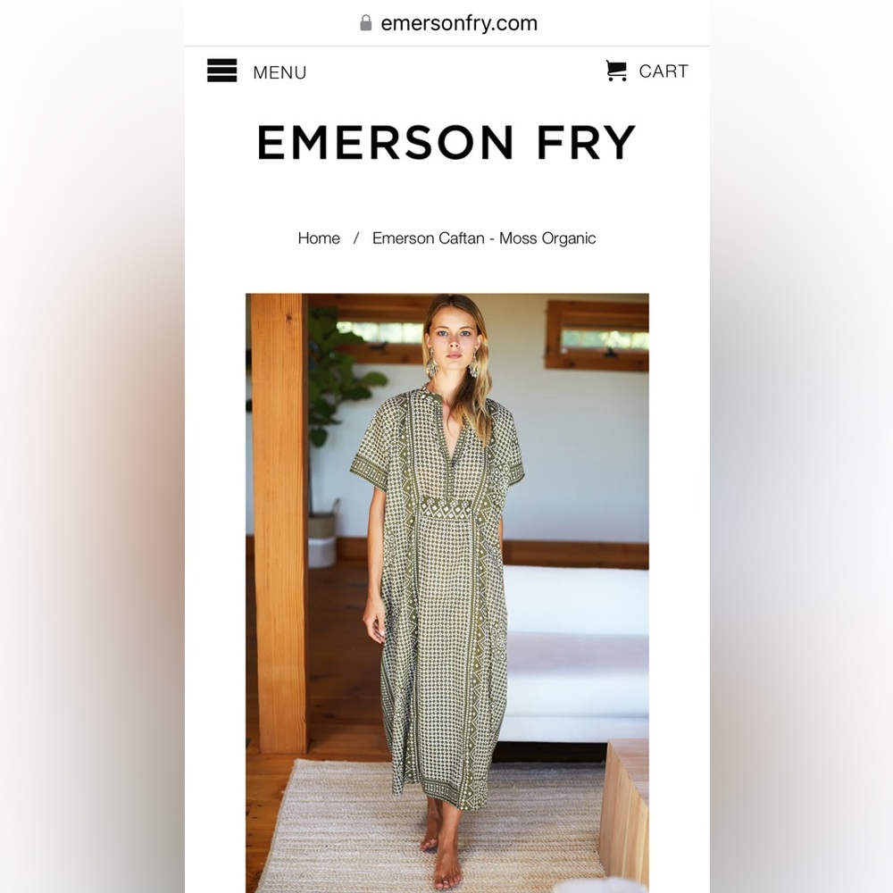 EMERSON FRY / India Collection OS Caftan Moss Organic